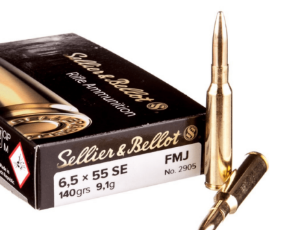 S&B 6.5x55mm SWEDISH 140gr FMJ 20pk 2582fps