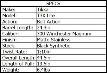 TIKKA T3X LITE 300 WIN MAG SS/SYN 24.3in 3rd - Image 3