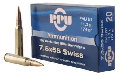 PRVI PARTIZAN PPU 7.5x55mm SWISS 174gr FMJ-BT 20pk 2525fps