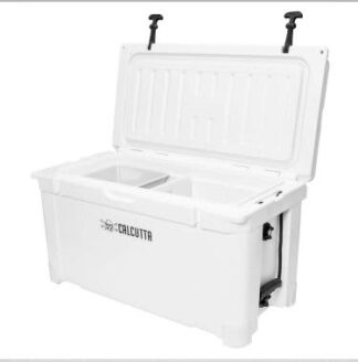 CALCUTTA 55L WHITE W/TRAY, LED DRAIN, ROPE HANDLES 29.9X17.4X17.1 COOLER