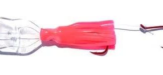 PEE WEE UV PINK FLAMINGO P-TIED 1 1/2in WIGGLE HOOCHIE WITH ACTION BILL