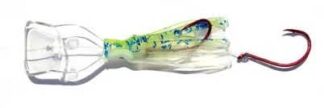 PEE WEE UV GREEN/CHART P-TIED 1 1/2in WIGGLE HOOCHIE WITH ACTION BILL