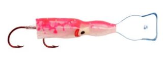 PEE WEE UV PINK SPATTER P-TIED 1 1/2in WIGGLE HOOCHIE WITH ACTION BILL