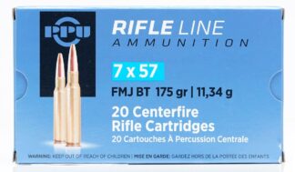 PPU RIFLE LINE 7MM MAUSER 7x57 175gr FMJ-BT 2460fps 20pk
