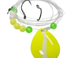 MATZUO Sz 4 WHITE/CHART WALLEYE SPIN RIG