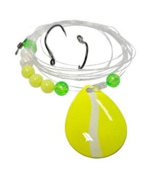 MATZUO Sz 4 WHITE/CHART WALLEYE SPIN RIG