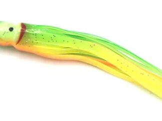 P-LINE UV SUNRISE SQUID 4.5in GREEN/CHART/ORG  HOOCHIE