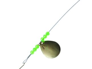 EAGLE CLAW 1/0  GOLD GREEN BEAD LAZER PIKE SPIN RIG