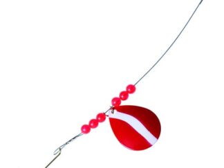 EAGLE CLAW 1/0 RED/WHT RED BEAD LAZER PIKE SPIN RIG