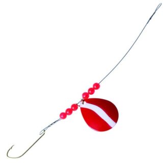 EAGLE CLAW 1/0 RED/WHT RED BEAD LAZER PIKE SPIN RIG
