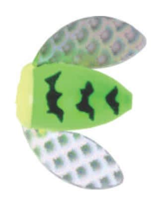 SPIN-N-GLO SZ 6 LIME CHARTREUSE TIGER MYLAR 3PK
