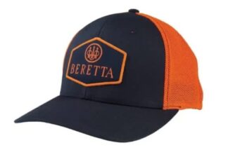 BERETTA LG TKAD FLEXFIT TRUCKER HAT NAVY/NEON ORANGE