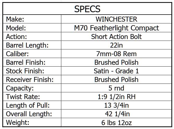 WINCHESTER M70 7mm-08 REM FEATHERWEIGHT 22in 5rnd - Image 6