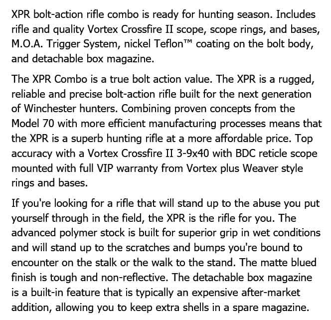 WINCHESTER XPR COMBO 6.5 CREEDMOOR 22in 3rnd - Image 3