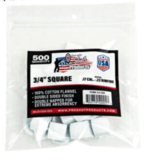PRO-SHOT 17,.22 cal CLEANING PATCHES 500pk